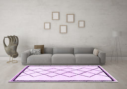 Machine Washable Solid Purple Modern Area Rugs in a Living Room, wshabs2940pur
