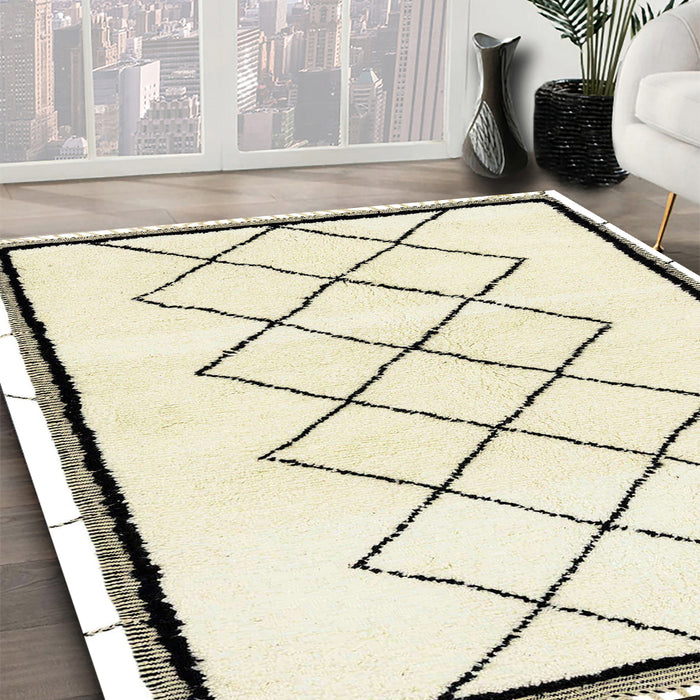 Abstract Sand Brown Solid Rug in Family Room, abs2940