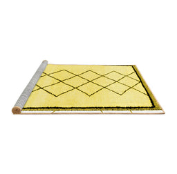 Sideview of Machine Washable Solid Yellow Modern Rug, wshabs2940yw