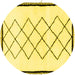 Round Machine Washable Solid Yellow Modern Rug, wshabs2940yw