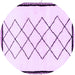 Round Solid Purple Modern Rug, abs2940pur