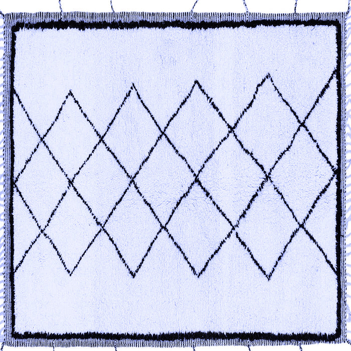 Square Solid Blue Modern Rug, abs2940blu