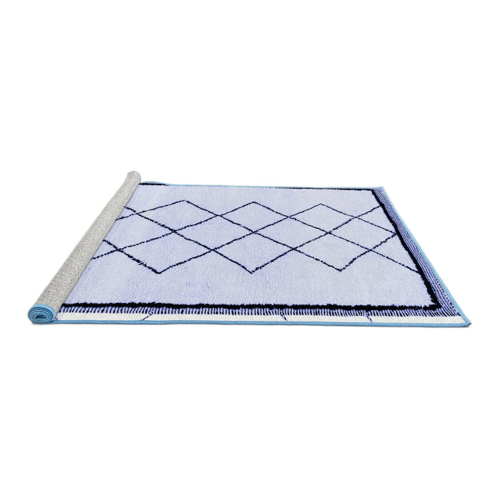 Sideview of Machine Washable Solid Blue Modern Rug, wshabs2940blu