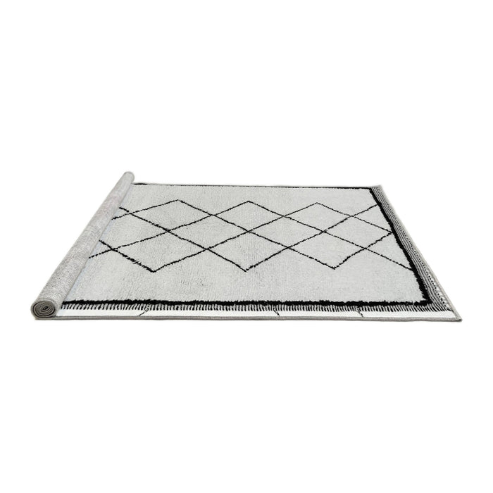 Sideview of Machine Washable Solid Gray Modern Rug, wshabs2940gry