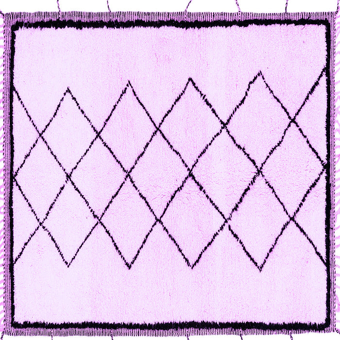 Square Machine Washable Solid Purple Modern Area Rugs, wshabs2940pur