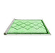 Sideview of Machine Washable Solid Green Modern Area Rugs, wshabs2940grn