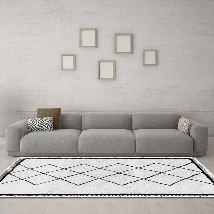 Machine Washable Solid Gray Modern Rug in a Living Room,, wshabs2940gry
