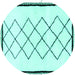 Round Solid Turquoise Modern Rug, abs2940turq