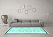 Machine Washable Solid Turquoise Modern Area Rugs in a Living Room,, wshabs2940turq