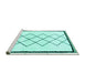 Sideview of Machine Washable Solid Turquoise Modern Area Rugs, wshabs2940turq