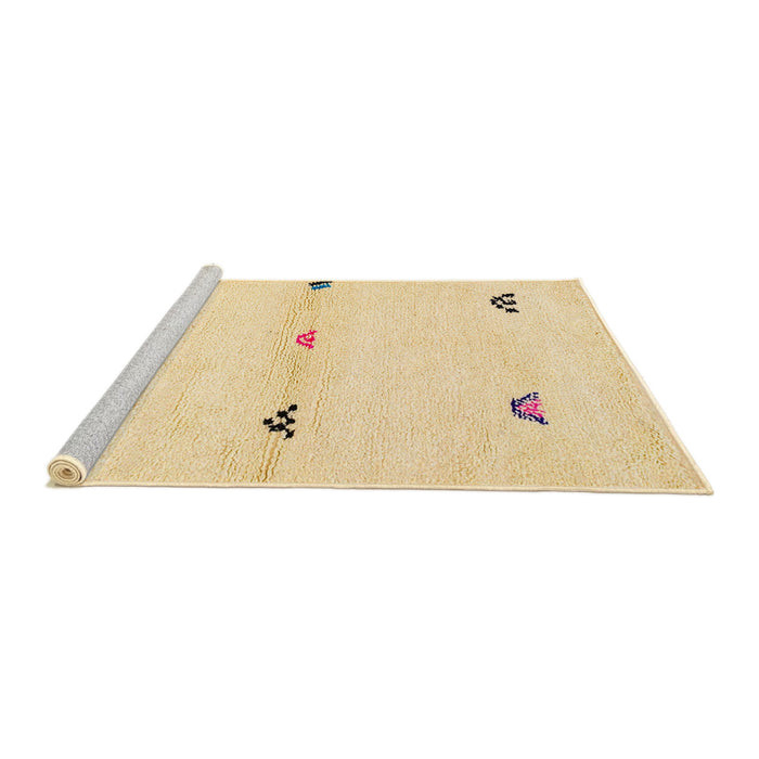 Sideview of Machine Washable Abstract Sun Yellow Rug, wshabs2941