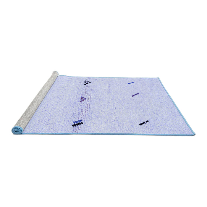 Sideview of Machine Washable Solid Blue Modern Rug, wshabs2941blu