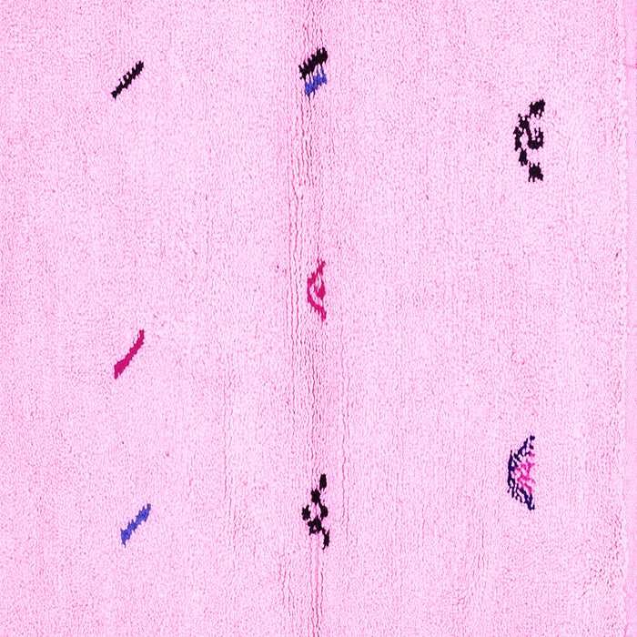 Square Machine Washable Solid Pink Modern Rug, wshabs2941pnk