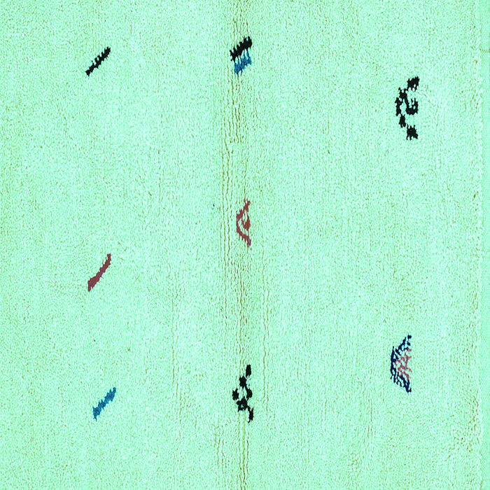 Square Machine Washable Solid Turquoise Modern Area Rugs, wshabs2941turq