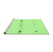 Sideview of Machine Washable Solid Green Modern Area Rugs, wshabs2941grn