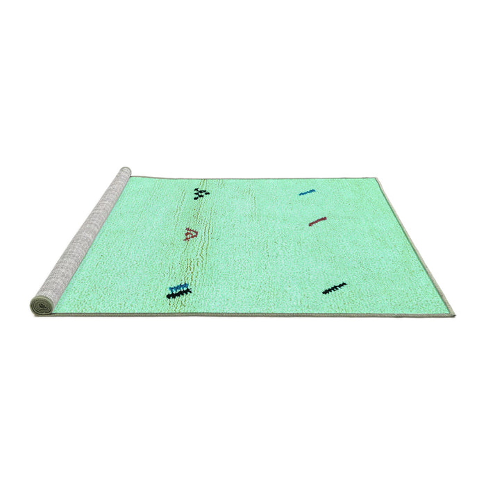 Sideview of Machine Washable Solid Turquoise Modern Area Rugs, wshabs2941turq