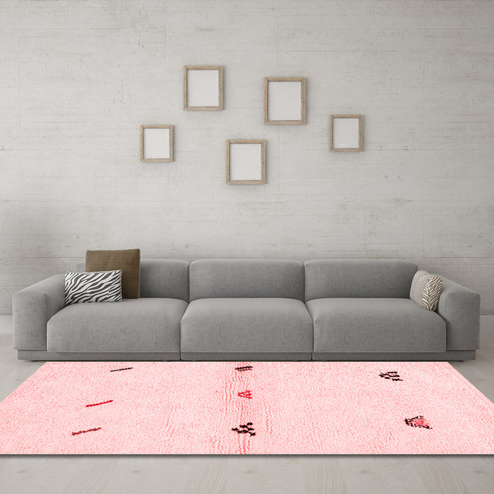 Modern Red Washable Rugs