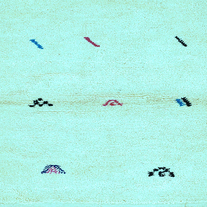 Square Machine Washable Solid Light Blue Modern Rug, wshabs2941lblu