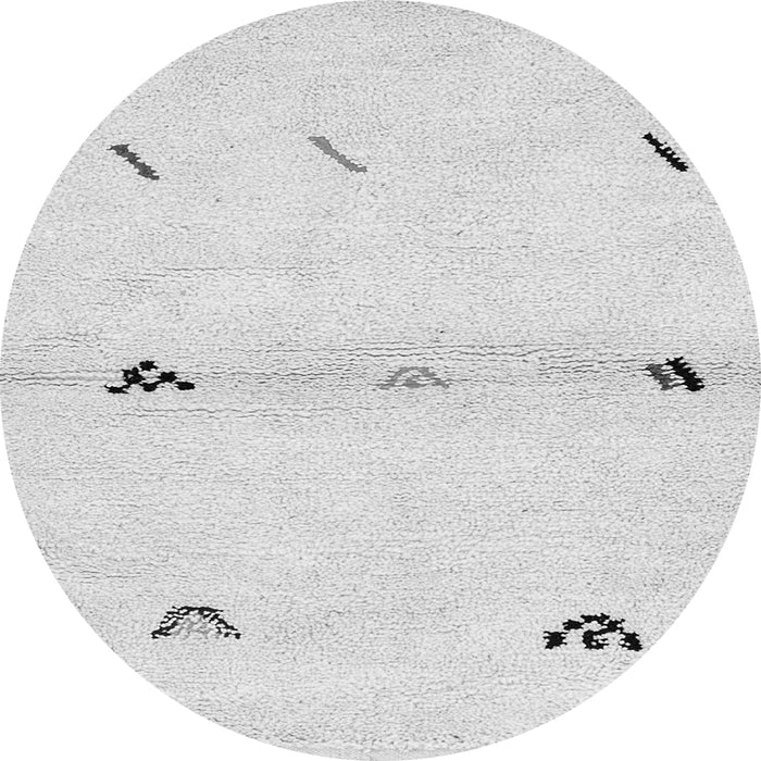 Round Machine Washable Solid Gray Modern Rug, wshabs2941gry
