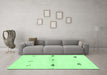 Machine Washable Solid Emerald Green Modern Area Rugs in a Living Room,, wshabs2941emgrn