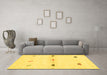 Machine Washable Solid Yellow Modern Rug in a Living Room, wshabs2941yw