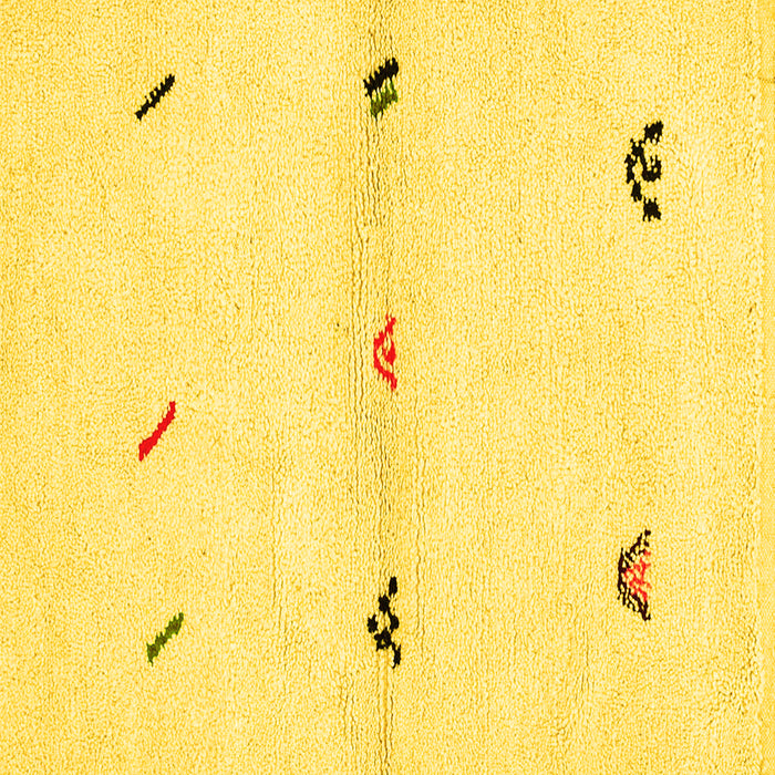 Square Solid Yellow Modern Rug, abs2941yw