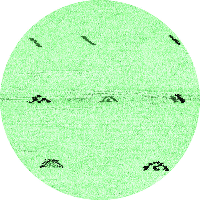 Round Solid Emerald Green Modern Rug, abs2941emgrn