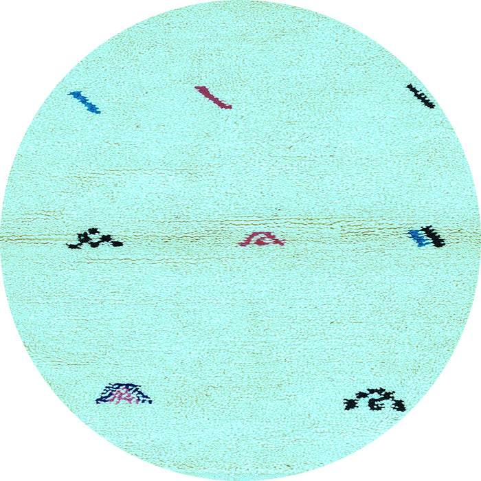 Round Solid Light Blue Modern Rug, abs2941lblu