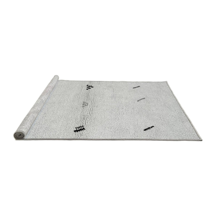 Sideview of Machine Washable Solid Gray Modern Rug, wshabs2941gry