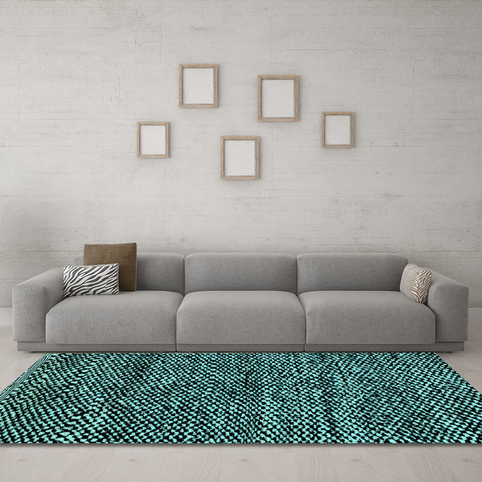 Machine Washable Abstract Light Blue Modern Rug in a Living Room, wshabs2942lblu
