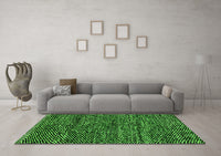 Machine Washable Abstract Green Modern Rug, wshabs2942grn