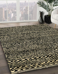 Abstract Black Modern Rug, abs2942