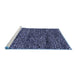 Sideview of Machine Washable Abstract Blue Modern Rug, wshabs2942blu