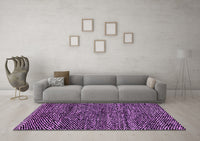 Machine Washable Abstract Purple Modern Rug, wshabs2942pur