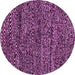 Round Machine Washable Abstract Pink Modern Rug, wshabs2942pnk