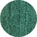 Round Abstract Turquoise Modern Rug, abs2942turq