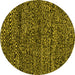 Round Abstract Yellow Modern Rug, abs2942yw