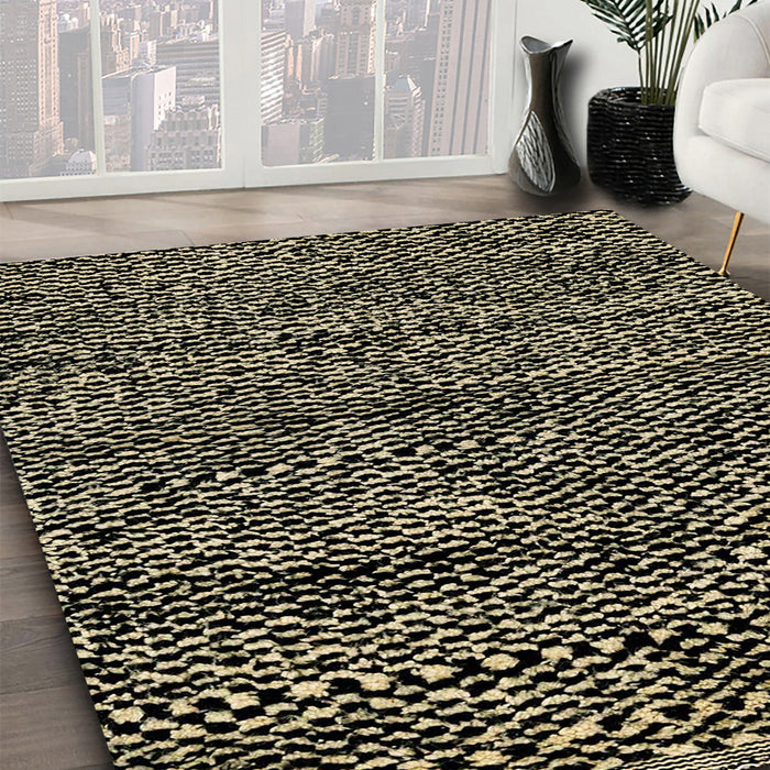 Machine Washable Abstract Black Rug in a Family Room, wshabs2942