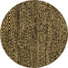 Round Abstract Brown Modern Rug, abs2942brn