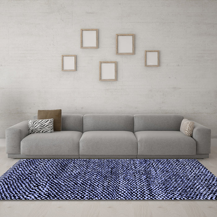 Machine Washable Abstract Blue Modern Rug in a Living Room, wshabs2942blu