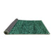 Sideview of Abstract Turquoise Modern Rug, abs2942turq