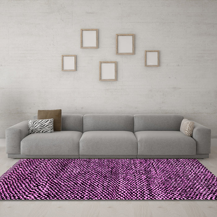 Machine Washable Abstract Pink Modern Rug in a Living Room, wshabs2942pnk