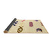 Sideview of Abstract Brown Solid Rug, abs2943