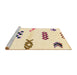 Sideview of Machine Washable Abstract Brown Sugar Brown Rug, wshabs2943