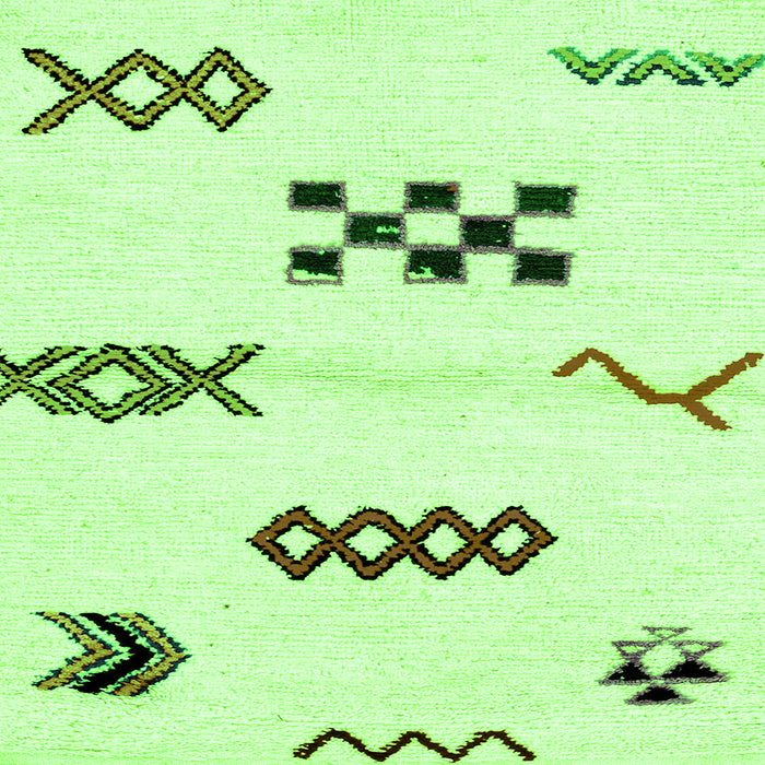 Square Machine Washable Solid Green Modern Area Rugs, wshabs2943grn