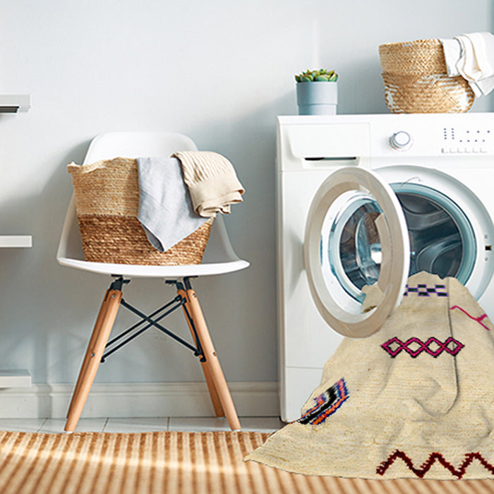 Machine Washable Abstract Brown Sugar Brown Rug in a Washing Machine, wshabs2943