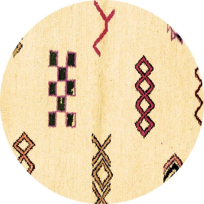 Round Machine Washable Solid Brown Modern Rug, wshabs2943brn