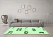 Machine Washable Solid Emerald Green Modern Area Rugs in a Living Room,, wshabs2943emgrn