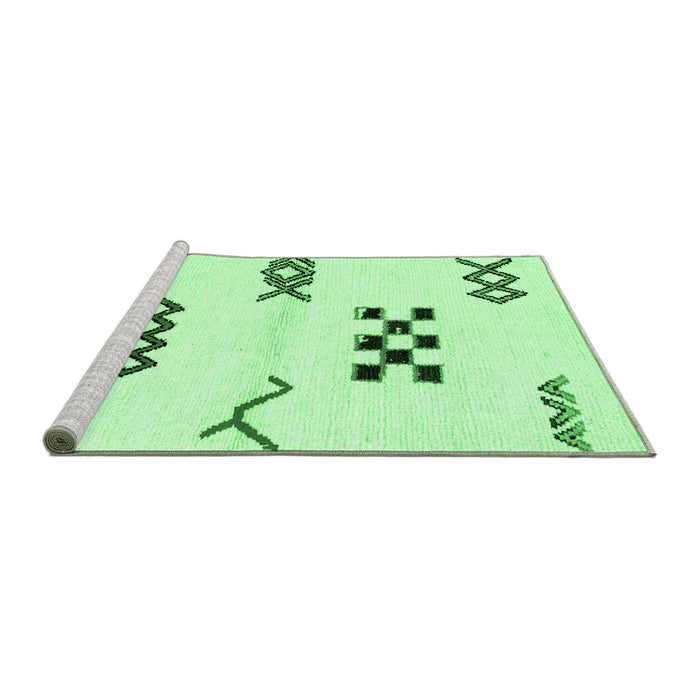 Sideview of Machine Washable Solid Emerald Green Modern Area Rugs, wshabs2943emgrn