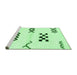 Sideview of Machine Washable Solid Emerald Green Modern Area Rugs, wshabs2943emgrn